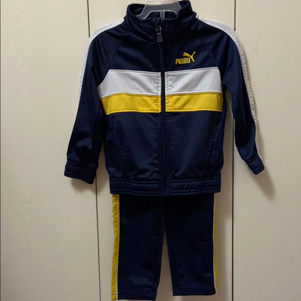 Puma Navy, Yellow & White Warm Up Suit
